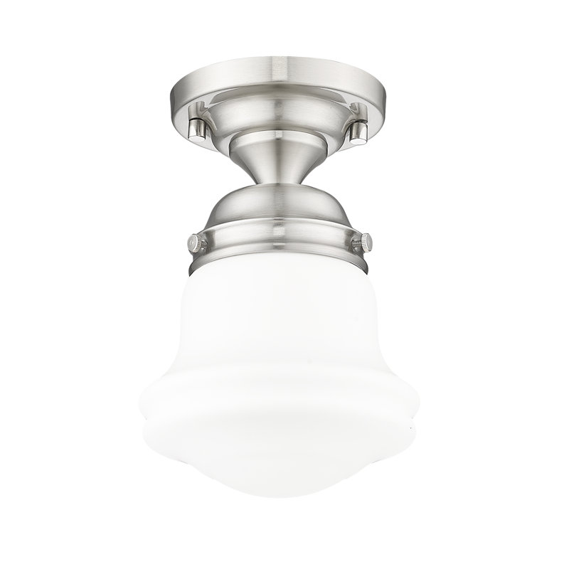 Jeshia Glass Flush Mount, Brushed Nickel