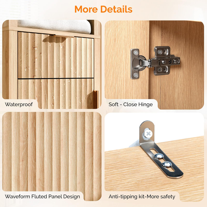 Freestanding Bathroom Storage, Oak