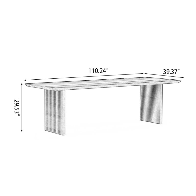 Table de salle à manger Modern, H 29,53 po x L 78,74 po x l 35,43 po, Marron foncé