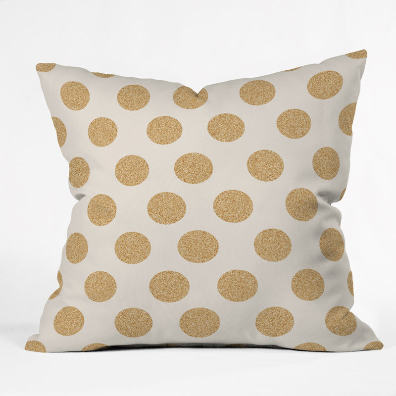 Throw Pillow, White/Gold, 16" x 16"