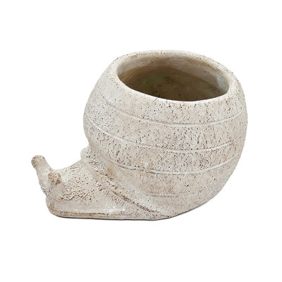 Decorative Sand And Cement Planter 8.3X7x4.7 Inches With Beige Finish For Rustic Decor Different Plants Herb Arrangements