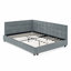 Structure de lit capitonnée pleine grandeur de style Mid-Century avec dossier et accoudoirs confortables, idéale pour la chambre à coucher et le salon-1012630255