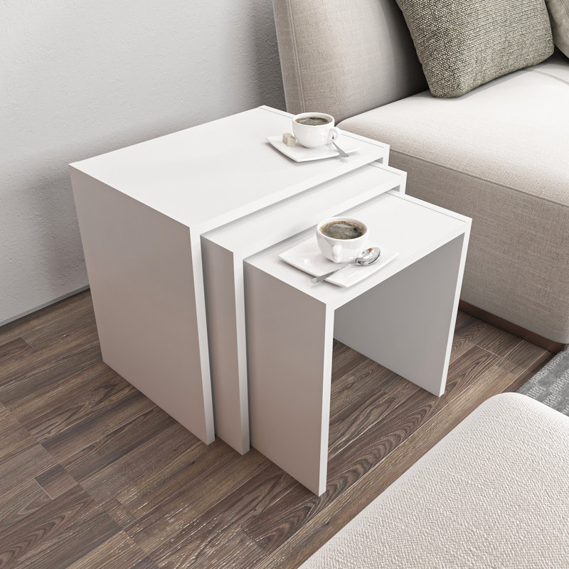Acampo Nesting Tables, White