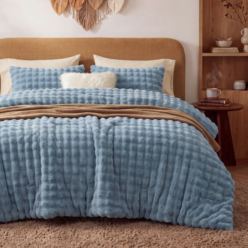 Bedsure Comforter Sets - 3-Piece, Twin, Slate Blue