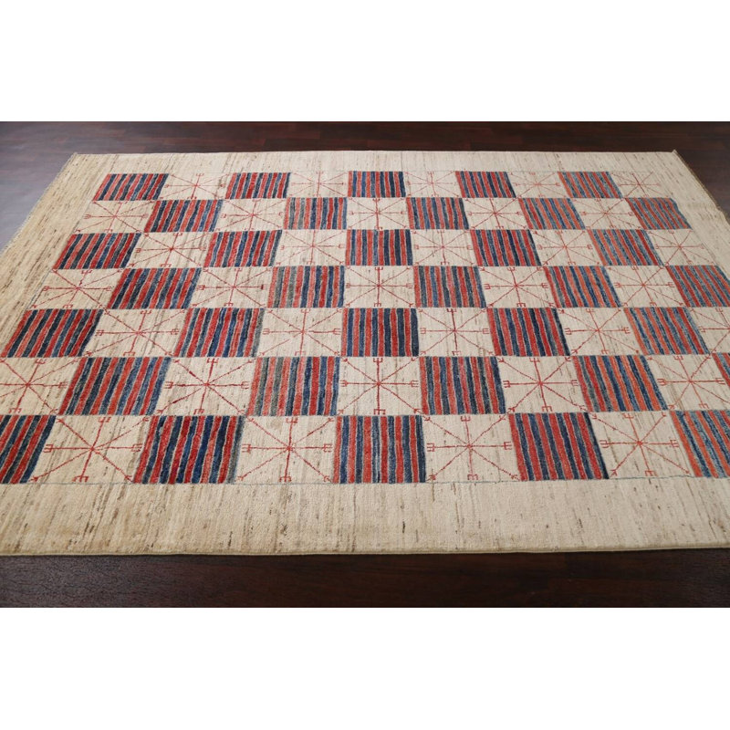 Tapis à carreaux Gabbeh Kashkoli