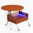 27.6" Round Lift-Top Coffee Table with Wheels