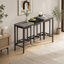 Table de salle à manger de cuisine moderne, table de pub, ensemble de table de salle à manger longue avec 3 tabourets, conception de tabouret suspendu pratique-674340936-674340942-674340937