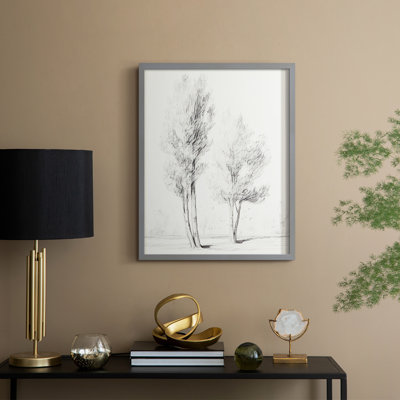 Vintage Sketch II Framed Print - Solid Wood