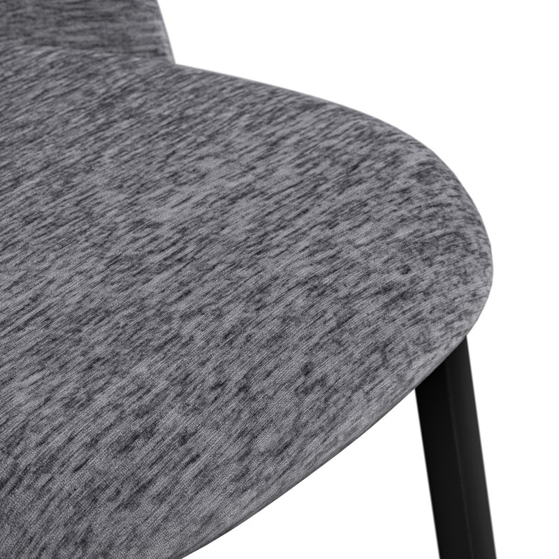 Velvet Upholstered Upholstered Back Side Chair, Grey