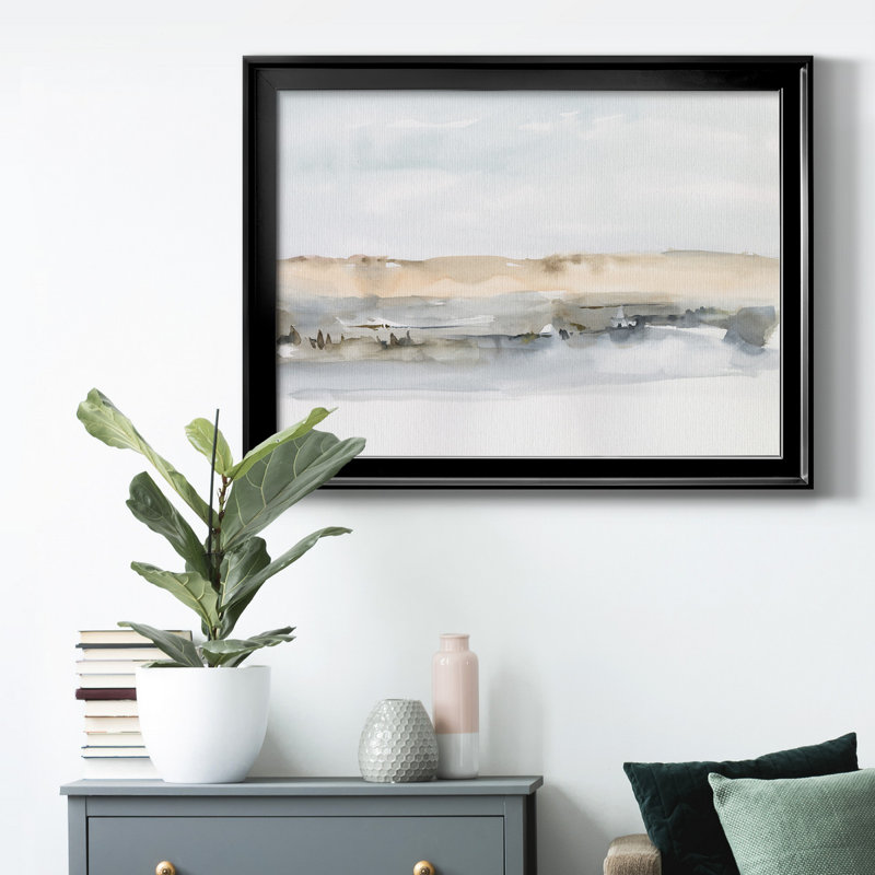 «Marsh Dunes I», toile encadrée de qualité supérieure - prête à être accrochée, Cadre noir, Pas de tapis