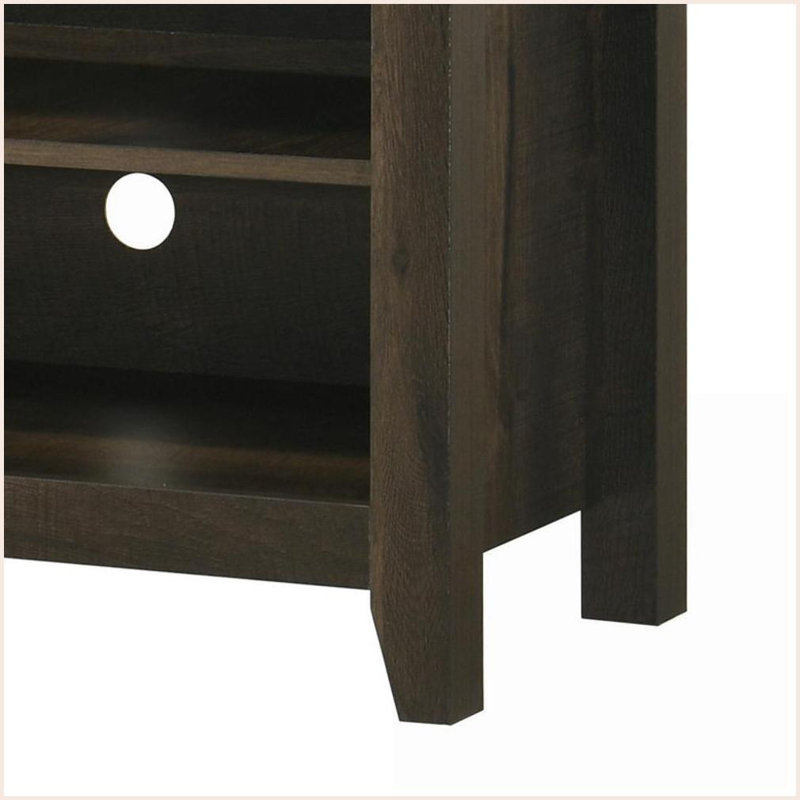 TV Furniture 58" Wide Dark Dusty Oak TV Stand with Open Shelves &amp; Cable Management | TV Size Ranges 50-59 inches | Dark Oak