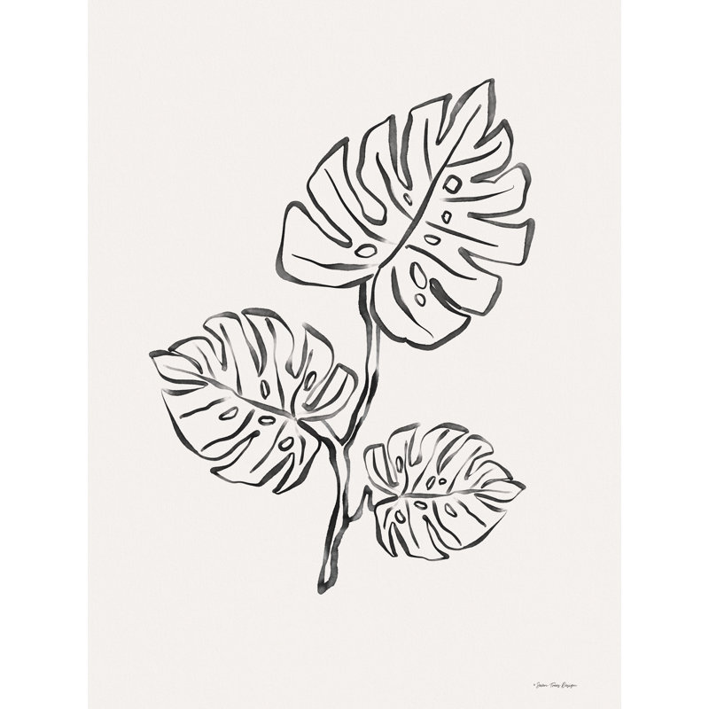 Dessin «Monstera Leaf» par Seven Trees Design, H 18 po x l 12 po