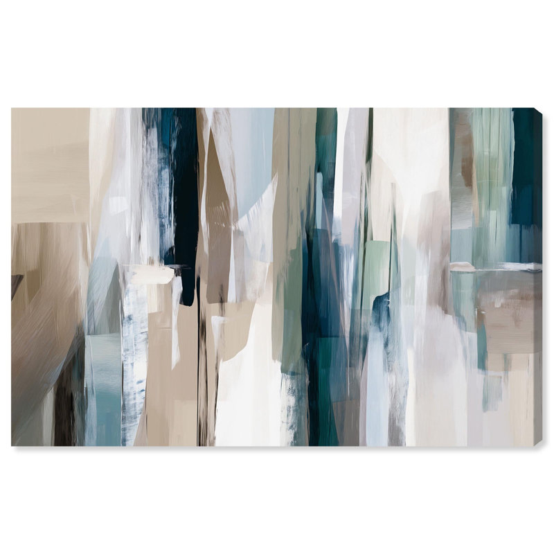 Art mural abstrait sur toile , H 16 po x l 24 po, Toile tendue