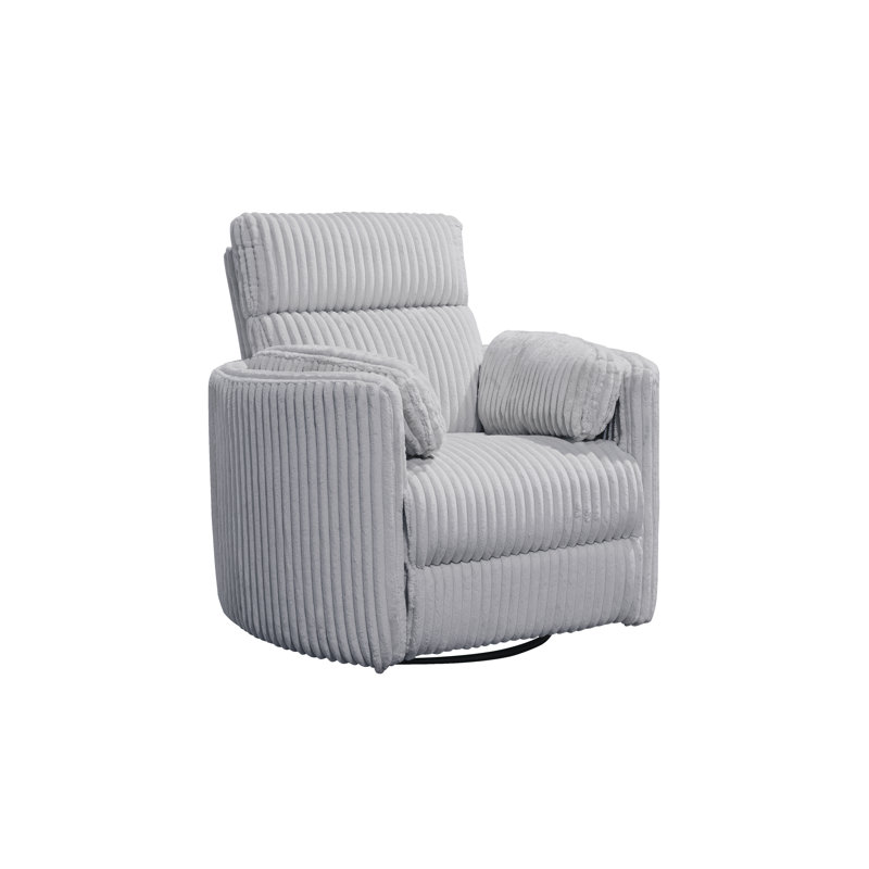Power Swivel Glider Rocker Recliner, Mega Grey Corduroy