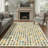 Evoque Modern Machine Washable Beige Indoor Area Rug with Non-Slip Backing-986596978-986285167