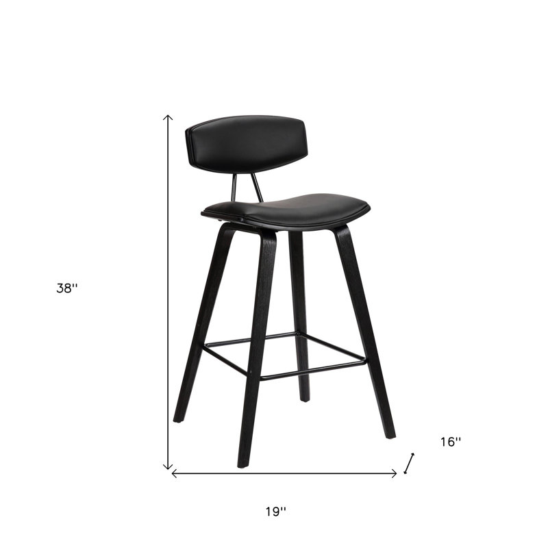Chaise à dossier bas avec repose-pieds, Tabouret de bar (siège d'une hauteur de 28,5 po), Noir