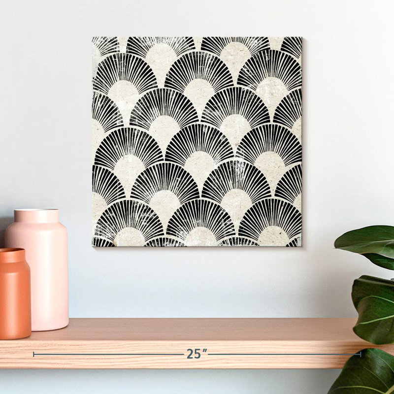 Blanc art déco I, H 16 po x l 16 po