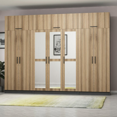 Elina 7 Door Manufactured Wood Wardrobe