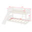Structure de lit superposé en bois avec échelle, glissière convertible, support de lattes de bois