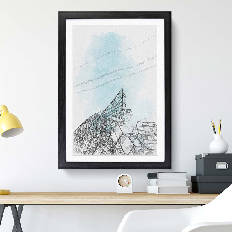 Sketching the Architecture Vol.32 - Picture Frame Drawing Print, Black Framed, 87cm H x 62cm W x 2cm D