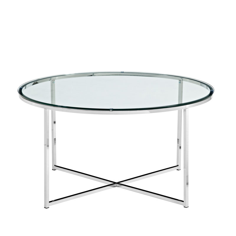Leverette Cross Legs Coffee Table, Chrome