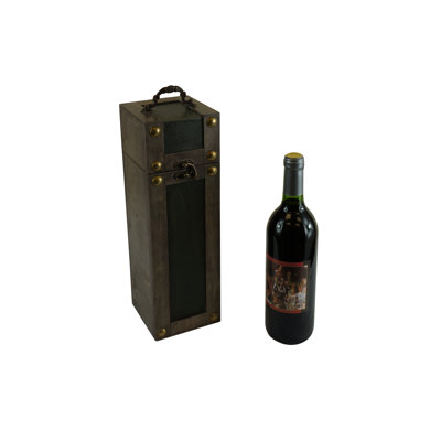 Single Wine Carrier With Green Leather