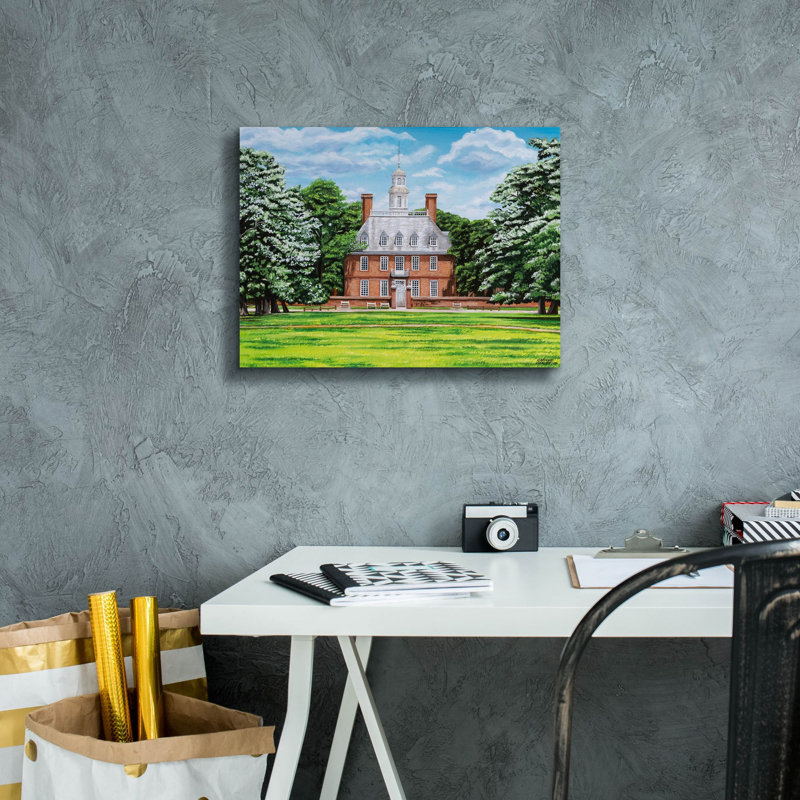 Art contemporain sur toile, "Palace" par Carolee, H 12 po x l 16 po x P 0,75 po