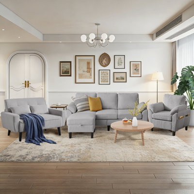 Ensemble de canapé modulaire 4 pièces avec causeuse et fauteuil