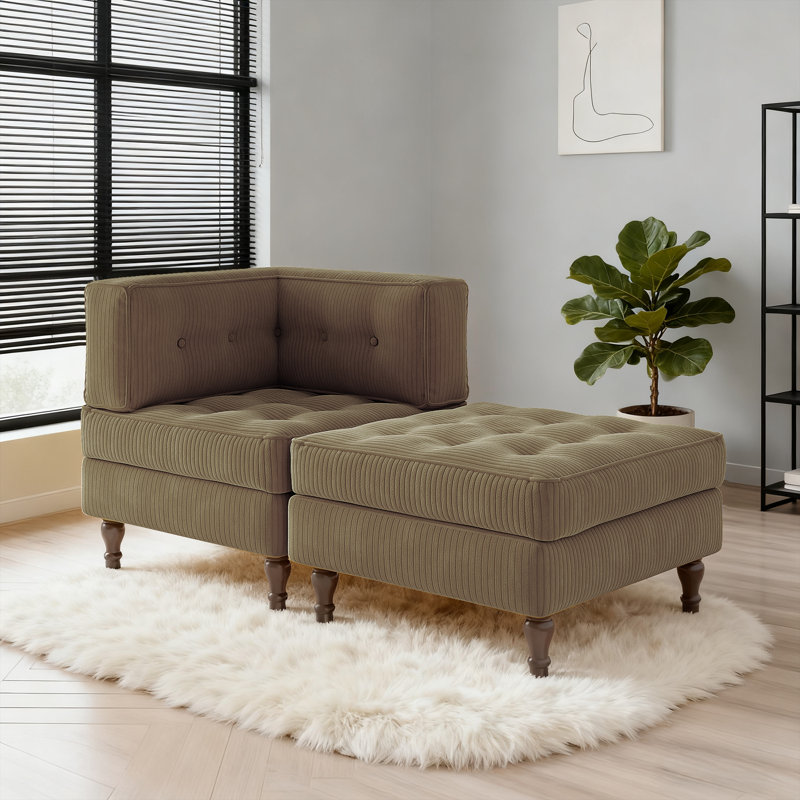 Upholstered Chaise Lounge, Camel