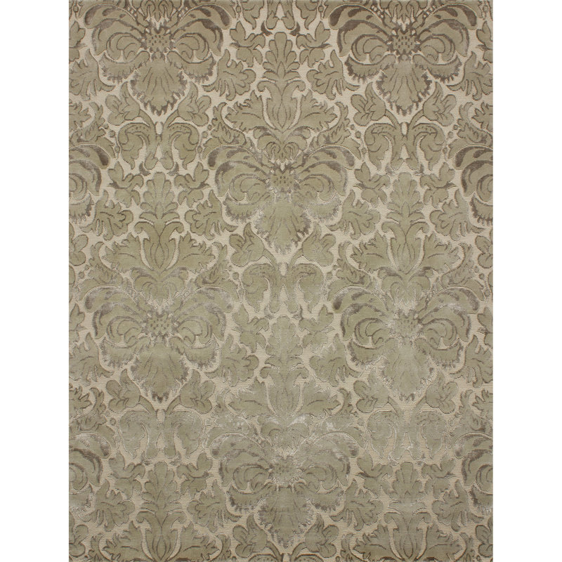 Tapis rectangulaire taupe / ivoire, Rectangle 8 pi x 10 pi