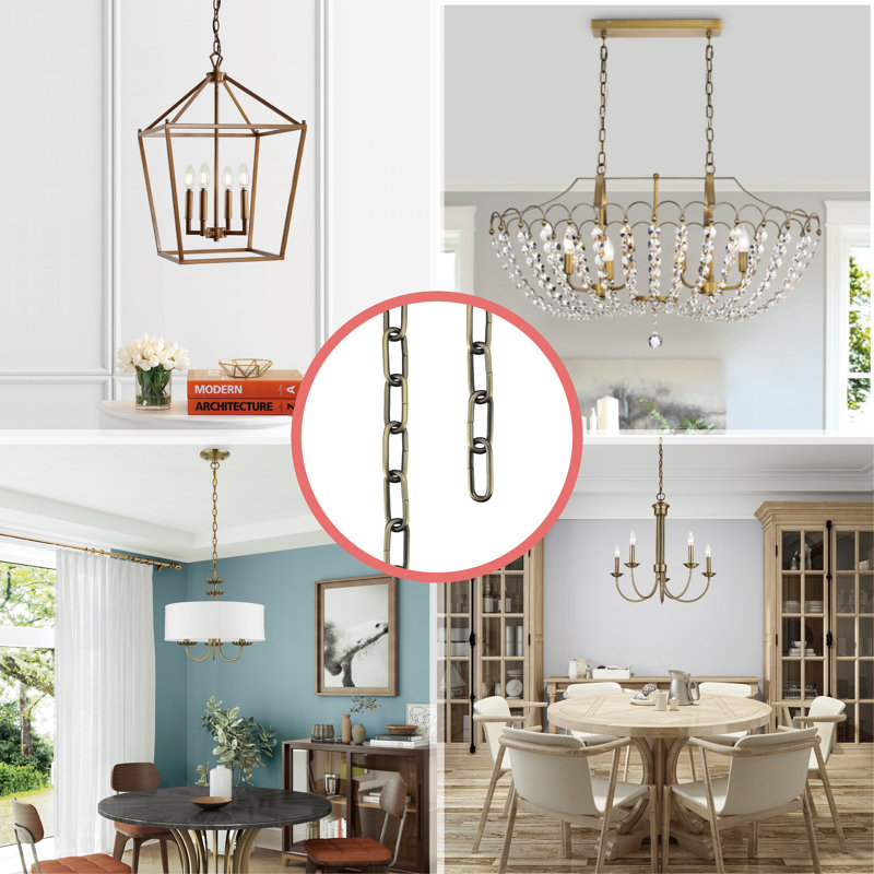 Decorative Light Fixture Chain, Antique Brass