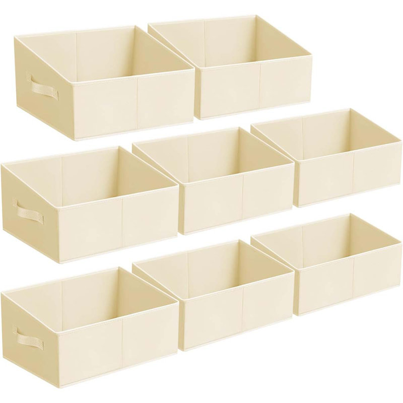 Bins Cube Storage Organizer - 8 Pack Fabric Trapezoid Storage Cubes For Bins And Baskets For Shelves Collapsible Non-Separating Trapezoidal Flared Cube Organizer