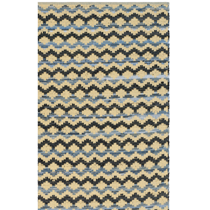 Annia Hand Woven Cotton Geometric Rug, Rectangle 6' x 9'