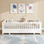 Structure de lit convertible pour lit simple en bois massif avec garde-corps - extensible en lit simple, facile à assembler, finition blanche-68980101-68980122