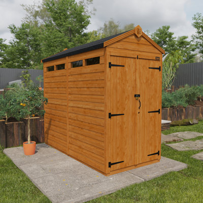 TigerFlex® Modular Buildings 8 ft. W x 4 ft. D Solid Wood Shiplap Apex Garden Shed