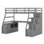 Lit mezzanine avec tiroirs, tablettes et bureau-2014404603
