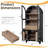 4 Doors Arched Two-Tone Kitchen Pantry Cabinet with Adjustable Shelves and Hidden Drawer-1240825171
