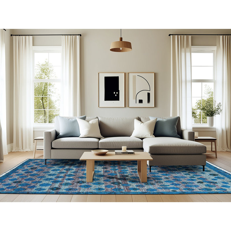Walberg Abstract Indoor Rug, Rectangle 6' x 9'