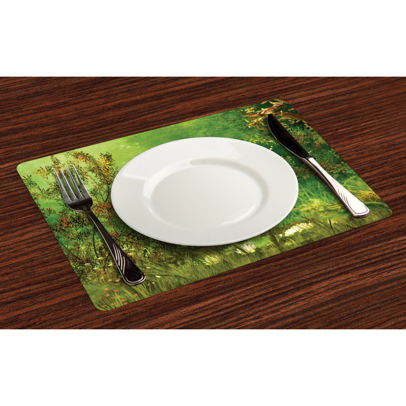 Polyester Floral Rectangle Placemat