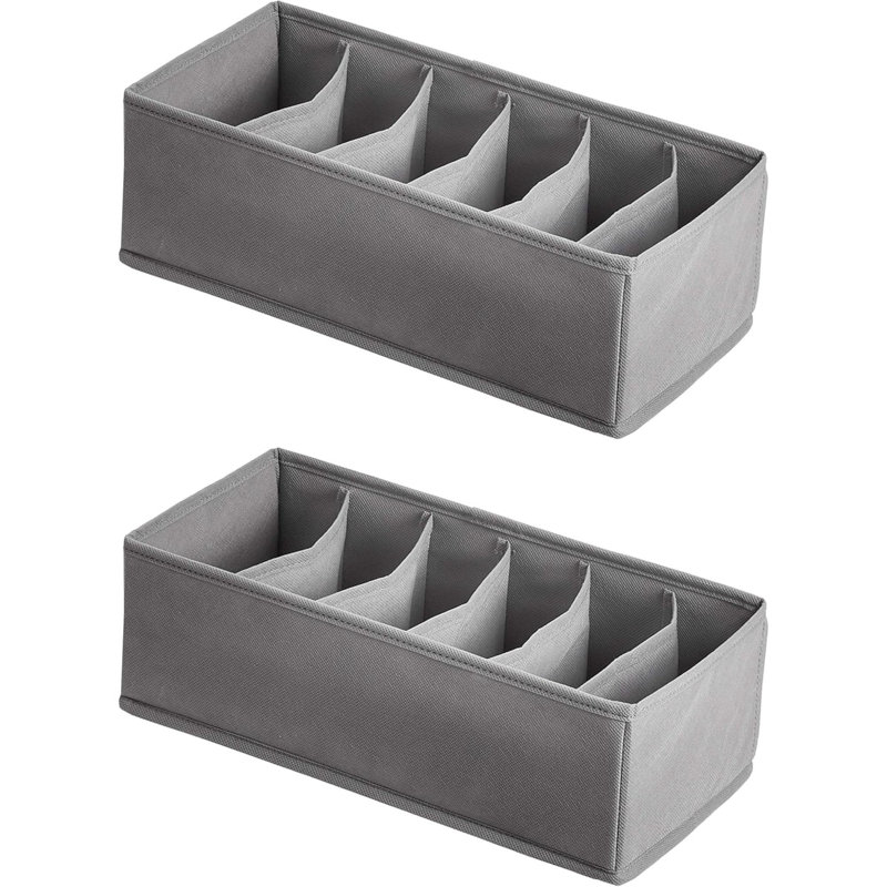 Sous-vêtements, organisateurs de tiroir de commode, paquet de 2, gris