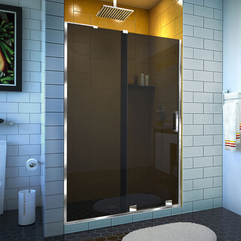 DreamLine Mirage-Z 44 - 48 inch W x 72 inch H Frameless Sliding Shower Door in Chrome, Chrome, 48"