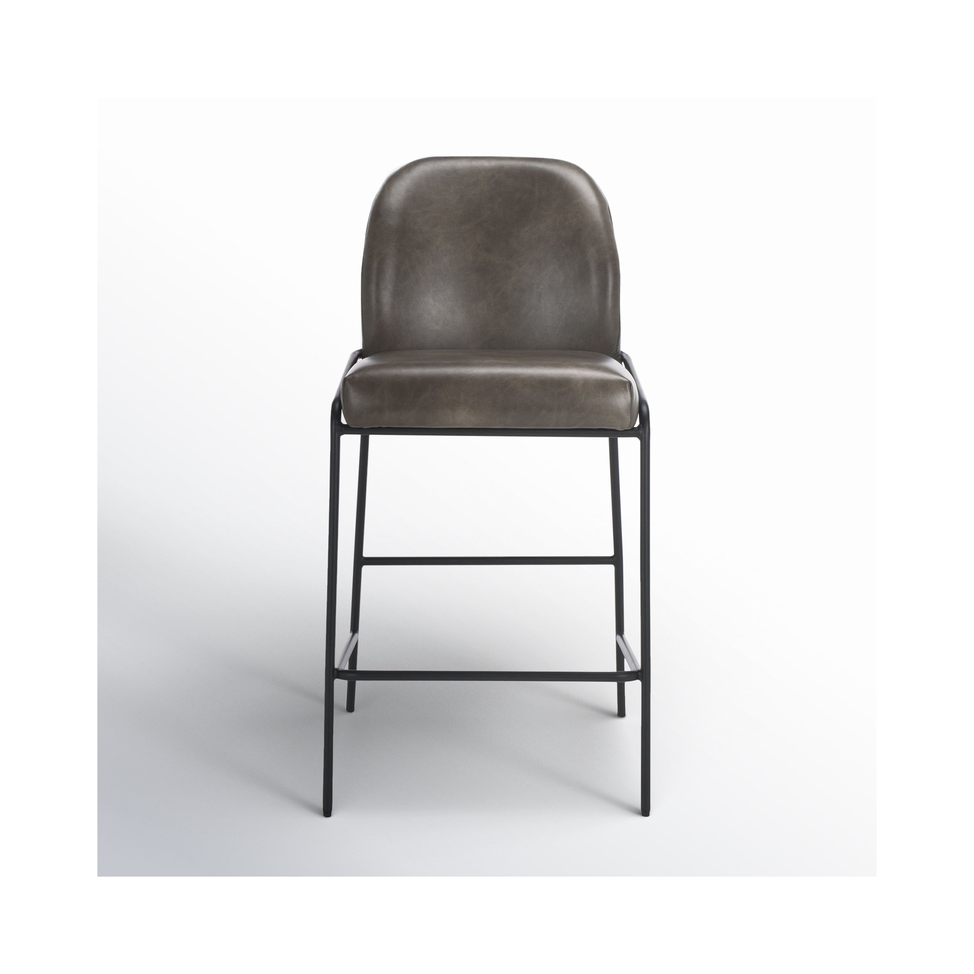 Barrington Vegan Leather Bar & Counter Stool, Counter Stool (26.5" Seat Height), Gray