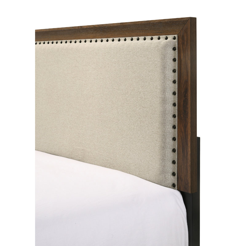 Exceptionally Designed King Size Bed With Brown Cherry Headboard Feature Intriguing And Elegant Design, Twin, Brown