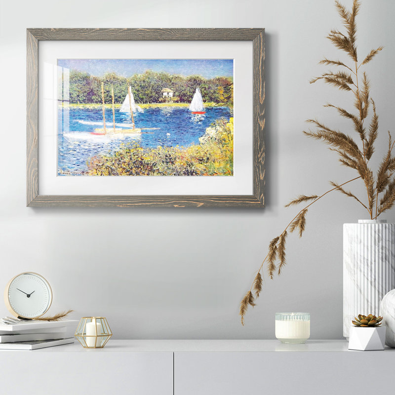 La seine à Argenteuil, 1874, reproduction d'art sur papier, Gris, H 22 po x l 32 po x P 1,5 po