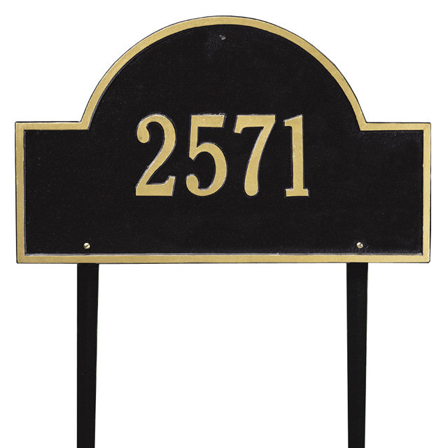 Plaque d'adresse sur 1 ligne, Oui, Noir et or