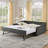 Full Size Upholstered Daybed with Wave-Shaped Copper Nail Armrest and Button Tufted Back, Equipped with USB Charging Port and Twin Size Pull-out Extendable Bed Frame