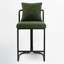 Tabouret de comptoir en chenille 26 po avec dossier et structure en métal, chaises de bar rembourrées modernes pour îlot de cuisine-2035288886-2035288885