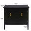 Armoire 2 portes en bois noir, buffet de style rétro pour le bureau, pieds en bois massif, tablettes réglables, charge de 180 lb, capacité de charge attrayante dans le salon, conception classique