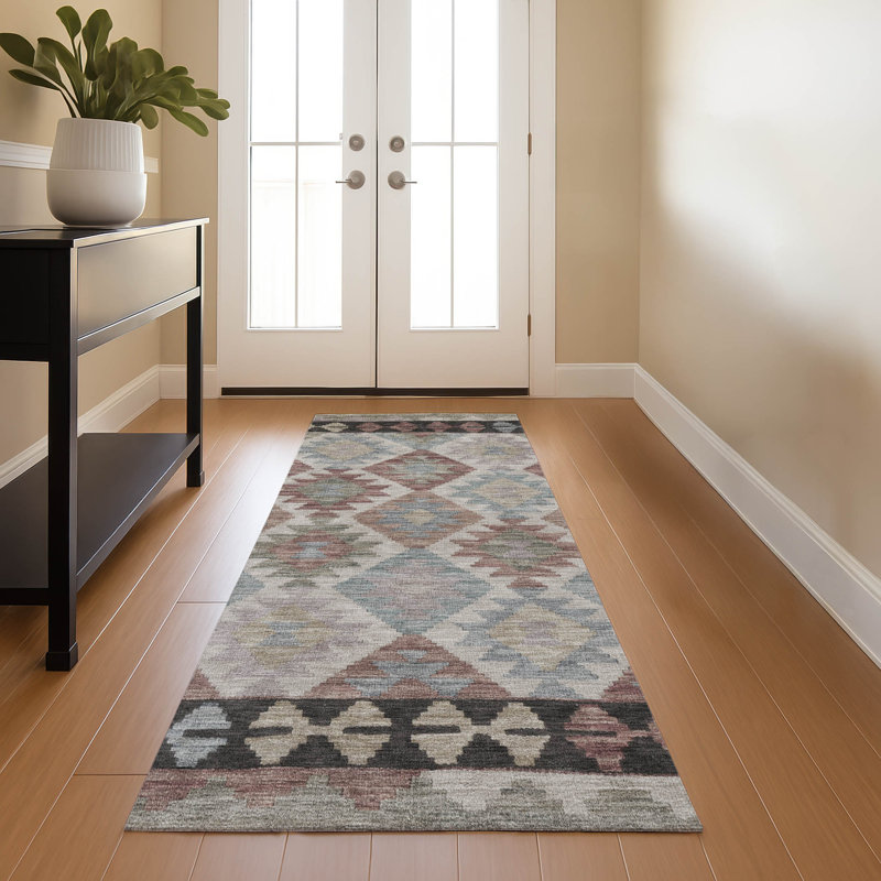Premium Machine Washable Tara AMF1915 Tribal Rug, Runner 2'3" x 7'6"