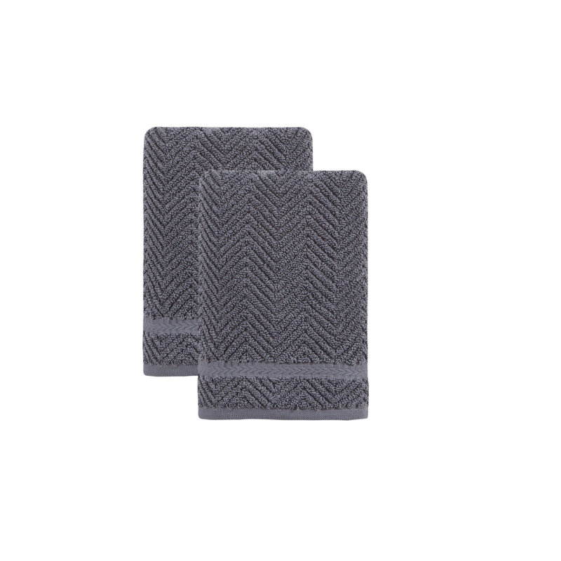 Vandewa Turkish Cotton Hand Towel Set, Gray